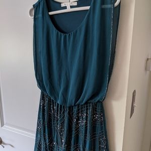 Teal embellished dress